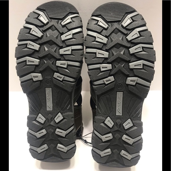 NEW Eddie Bauer Leather Men’s bump tie Hiking Outdoor sandals brown Size 13
